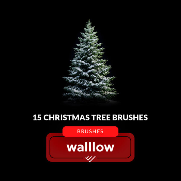 Christmas Tree Photoshop Brushes | Pine Tree & Branches Winter Brush Set | Christmas Trees Clipart