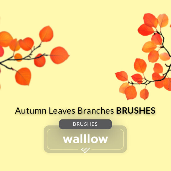 Autumn leaves Photoshop brushes set featuring detailed fall foliage for creating seasonal digital artwork, rustic designs, and nature-themed projects in Photoshop.