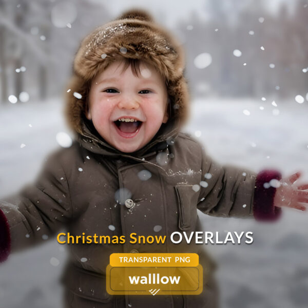 Realistic falling snow transparent PNG photo overlays for winter and Christmas photography. Perfect for creating snowy effects in photos with easy-to-use transparent overlays