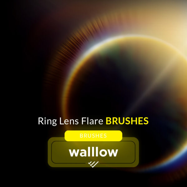 15 ring lens flare Photoshop brushes for creating light effects in photo editing, digital art, and photography projects