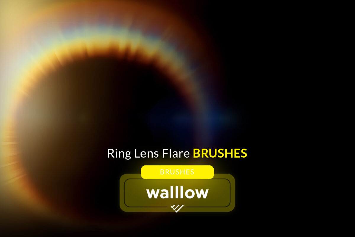 15 ring lens flare Photoshop brushes for creating light effects in photo editing, digital art, and photography projects