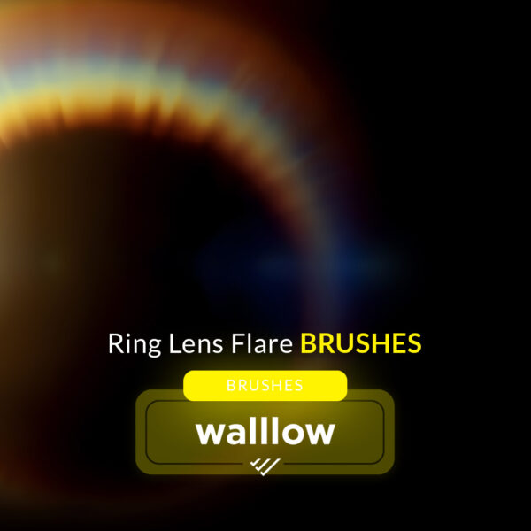 15 ring lens flare Photoshop brushes for creating light effects in photo editing, digital art, and photography projects