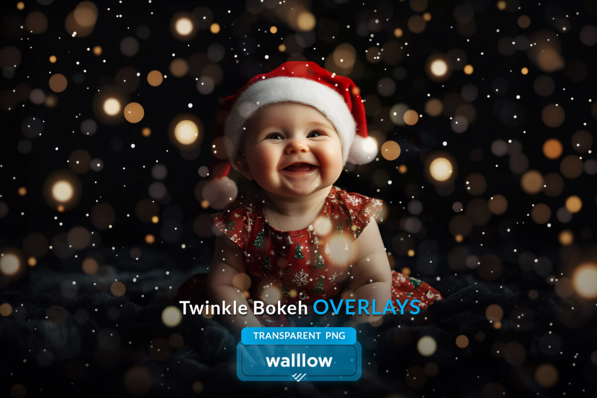 Twinkle bokeh lights photo overlay featuring gold and glittery sparkle effects, perfect for adding a magical glow to images. Ideal for photographers, designers, and digital creators to enhance photos with twinkle lights and glittering bokeh overlays.