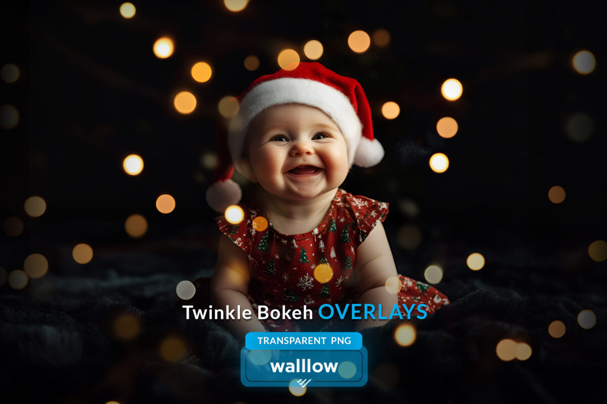 Twinkle bokeh lights photo overlay featuring gold and glittery sparkle effects, perfect for adding a magical glow to images. Ideal for photographers, designers, and digital creators to enhance photos with twinkle lights and glittering bokeh overlays.