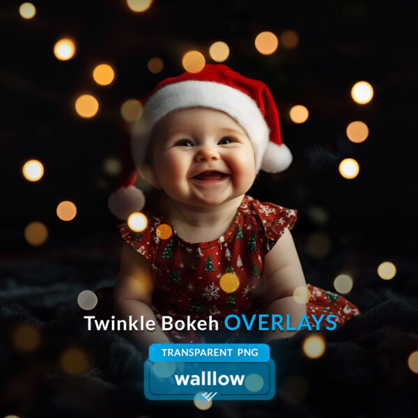 Twinkle bokeh lights photo overlay featuring gold and glittery sparkle effects, perfect for adding a magical glow to images. Ideal for photographers, designers, and digital creators to enhance photos with twinkle lights and glittering bokeh overlays.