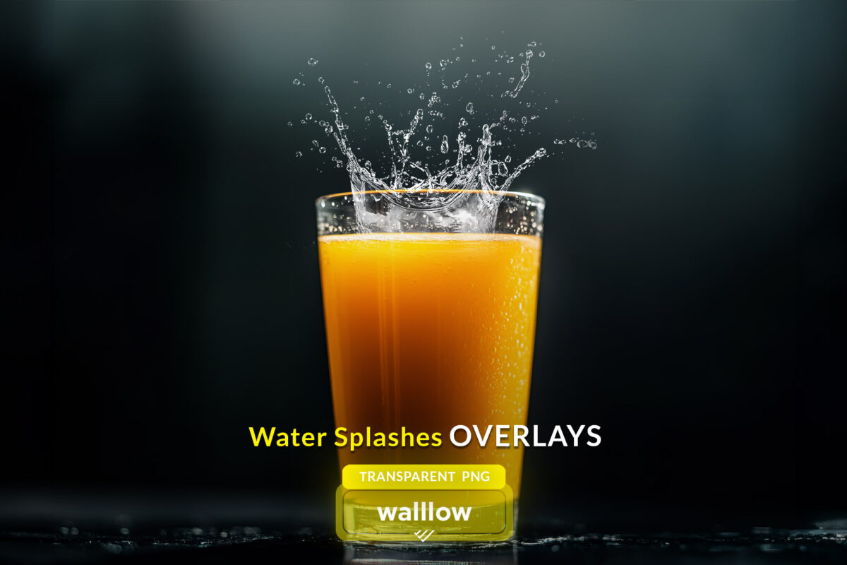 Realistic transparent PNG water splash overlays for digital designs, photography, and Photoshop projects. High-resolution water drops and splash effects, perfect for enhancing photos with dynamic water elements.