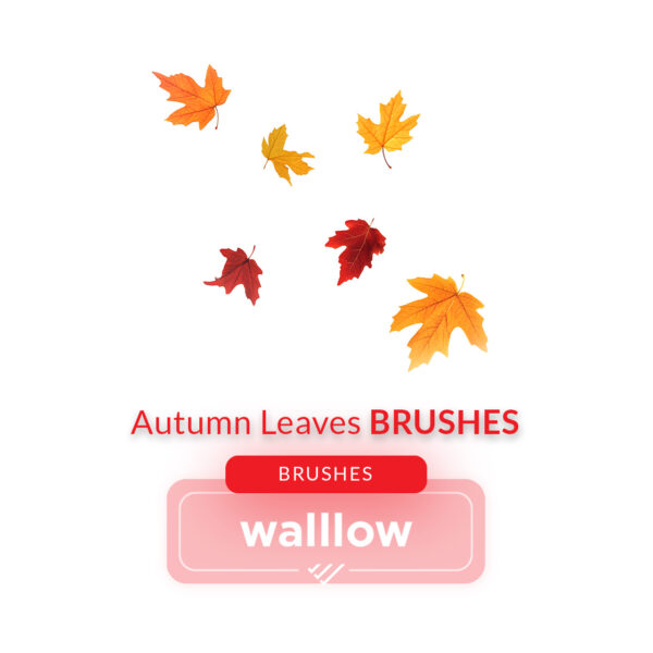 Falling autumn leaves Photoshop brushes for creating realistic fall foliage designs, perfect for digital artists and photographers in autumn-themed photo editing and compositions.