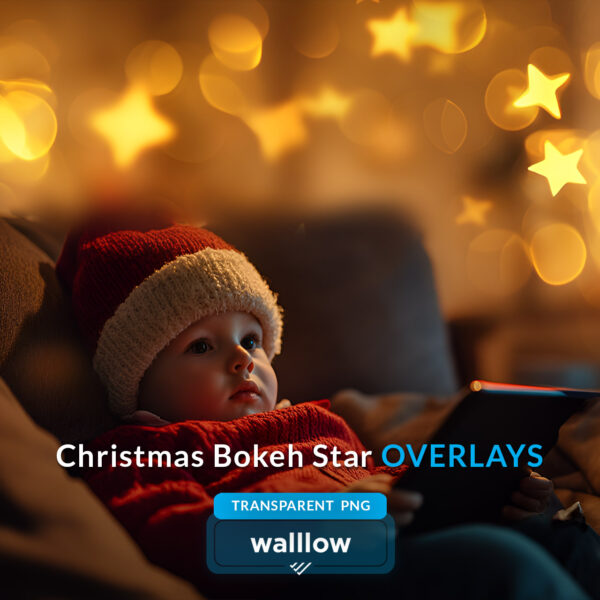 15 Christmas star bokeh overlays in transparent PNG format, featuring twinkle star bokeh, sparkle, glitter, and festive holiday lights for photo enhancement.