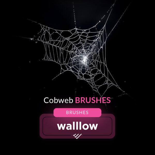 High-quality cobweb Photoshop brushes for creating realistic spider web effects in Halloween designs, available in digital download format.