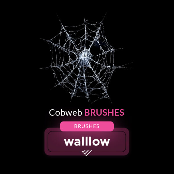 High-quality cobweb Photoshop brushes for creating realistic spider web effects in Halloween designs, available in digital download format.