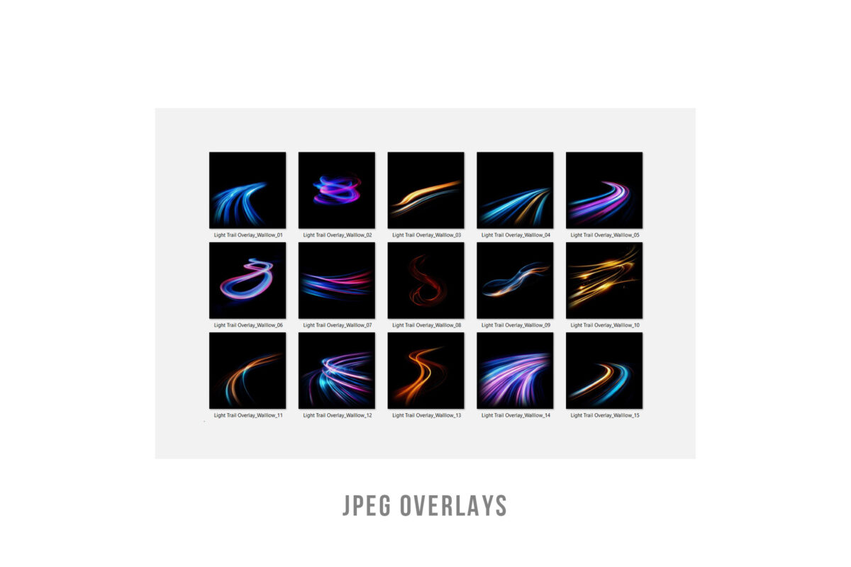 Light trails transparent PNG overlays for creating night bokeh and light effects in Photoshop, perfect for photo editing and artistic enhancements.