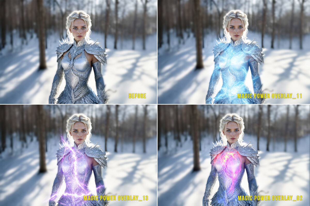 Magic power light transparent PNG overlays with mystical energy effects for photo editing.