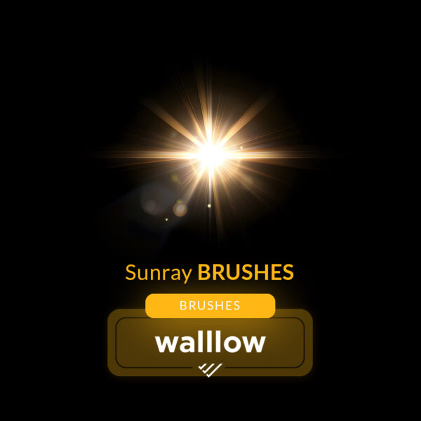 Sunrays Photoshop brushes for creating realistic sunlight, light beams, and sun flare effects, ideal for photography and graphic design projects.