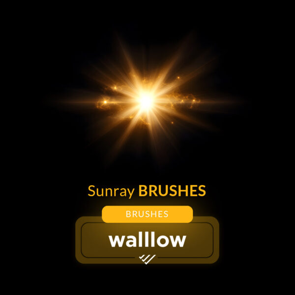 Sunrays Photoshop brushes for creating realistic sunlight, light beams, and sun flare effects, ideal for photography and graphic design projects.