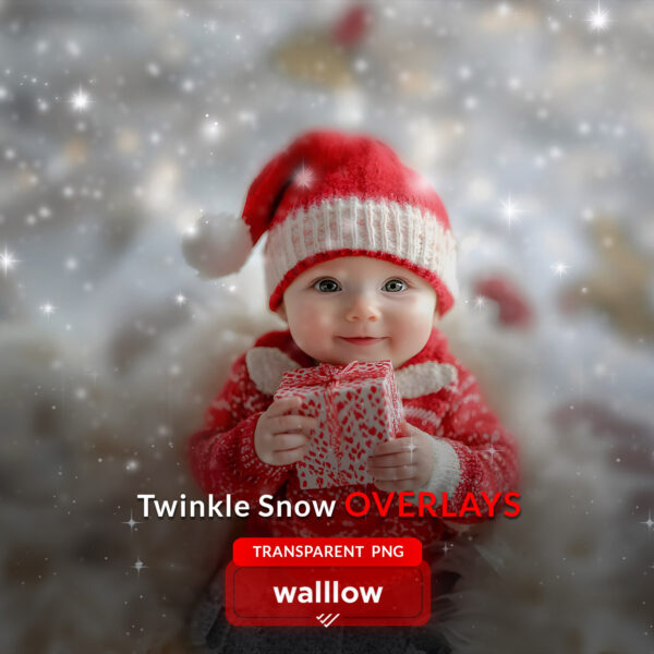 Twinkle snow transparent PNG photo overlays with glowing and falling snow effects for winter and Christmas photography, ideal for adding sparkle and snowflakes to images.