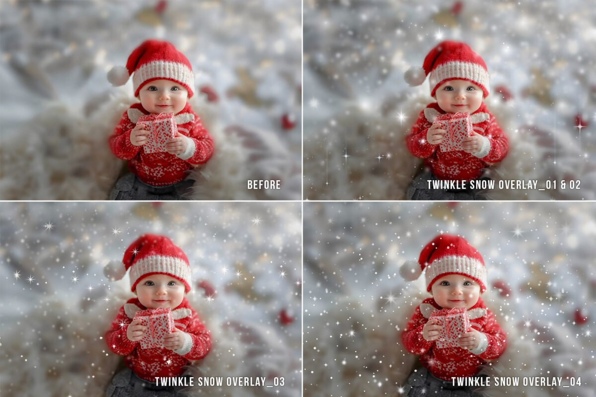 Twinkle snow transparent PNG photo overlays with glowing and falling snow effects for winter and Christmas photography, ideal for adding sparkle and snowflakes to images.