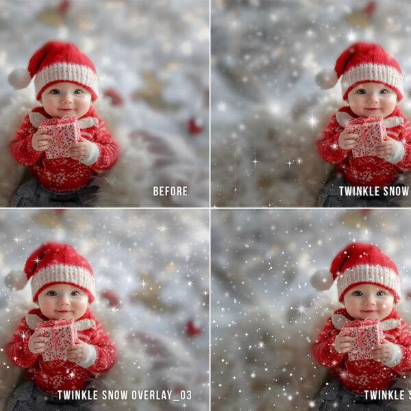 Twinkle snow transparent PNG photo overlays with glowing and falling snow effects for winter and Christmas photography, ideal for adding sparkle and snowflakes to images.