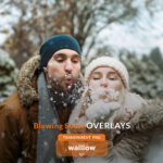 Blowing snow photo overlays in transparent PNG format for winter-themed Photoshop projects.