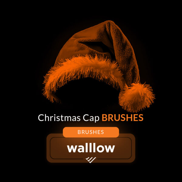 Christmas caps Photoshop brushes for festive digital art and holiday-themed designs.