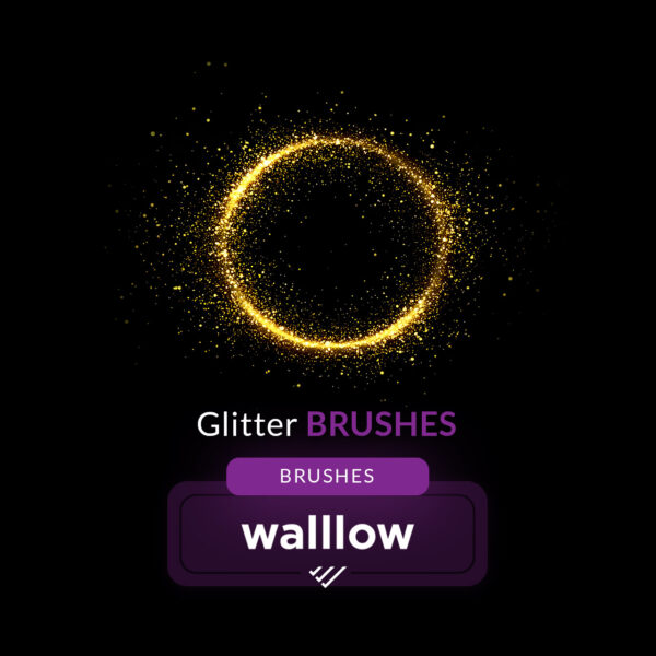 Glitter Photoshop brushes set, sparkle glitter brush pack for digital art, photo effects, and graphic design projects.