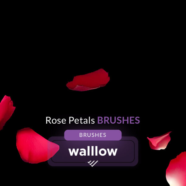 Falling Rose Petals Photoshop Brushes - Digital brush set for creating romantic rose petal effects, perfect for wedding edits, Valentine’s Day themes, and maternity photos.